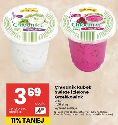 Chłodnik ze świeżych ogórków Grześkowiak promocja w Delikatesy Centrum
