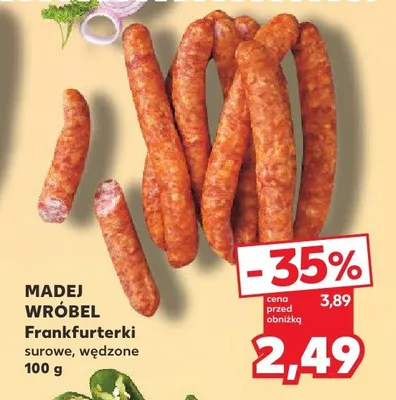 Frankfurterki surowe wędzone Madej Wróbel promocja w Kaufland