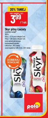 Skyr pitny truskawkowy Łaciaty promocja w POLOmarket