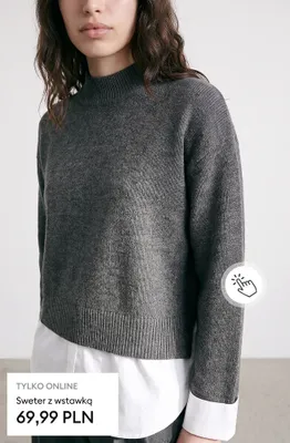 Sweter z wstawką promocja w Sinsay