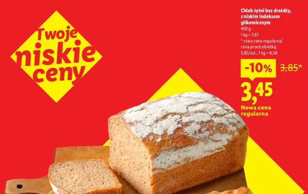 Chleb żytni bez drożdży z niskim indeksem glikemicznym promocja w Lidl