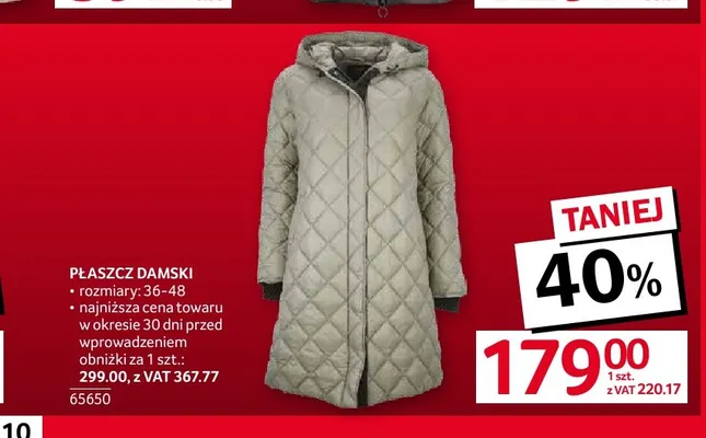 Płaszcz damski promocja w Selgros
