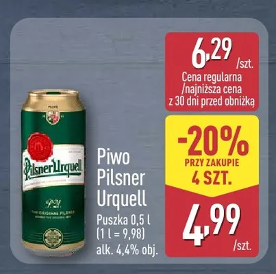 Piwo Pilsner Urquell promocja w Aldi