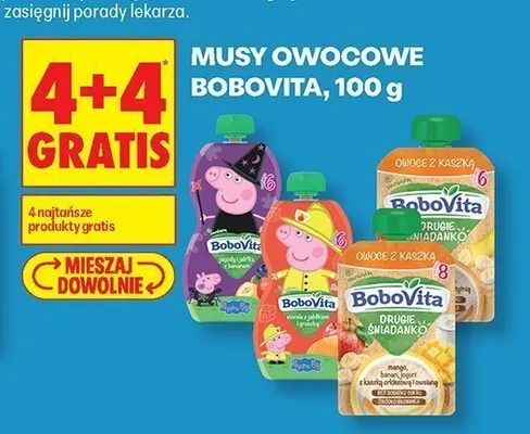 Mus owocowy BoboVita Drugie Śniadanko mango banan jogurt promocja w Biedronka