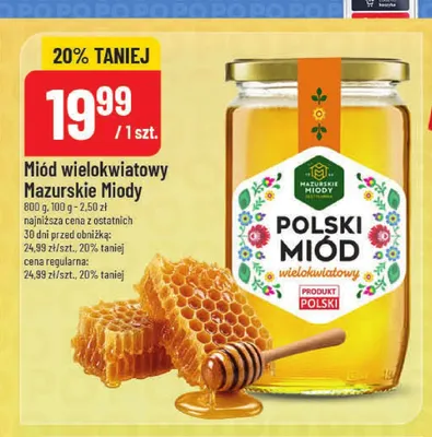 Miód wielokwiatowy Mazurskie Miody promocja w POLOmarket