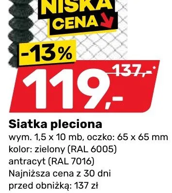 Siatka pleciona promocja w Bricomarche