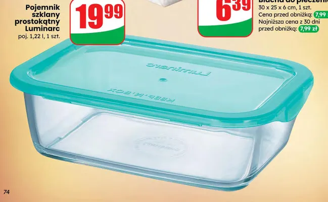 Pojemnik szklany prostokątny promocja w Dino