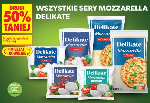 Ser Mozzarella Delikate Wiórki promocja w Biedronka