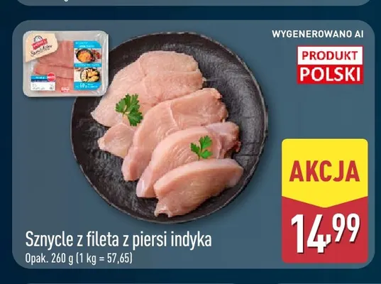 Sznycle z fileta z piersi indyka promocja w Aldi