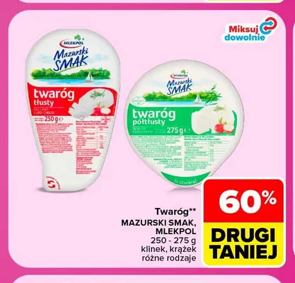 Twaróg półtłusty krążek Mazurski Smak promocja w Carrefour