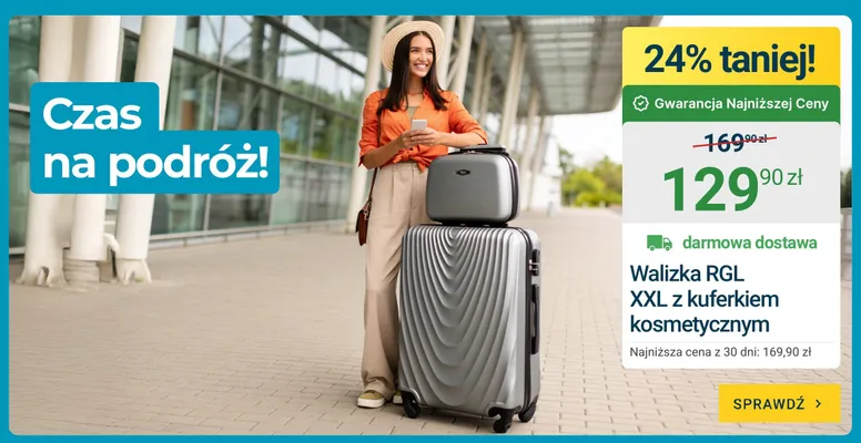 Walizka RGL XXL z kuferkiem kosmetycznym promocja w ERLI