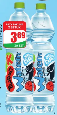 Napój niegazowany truskawkowy Kubuś Waterrr promocja w Dino