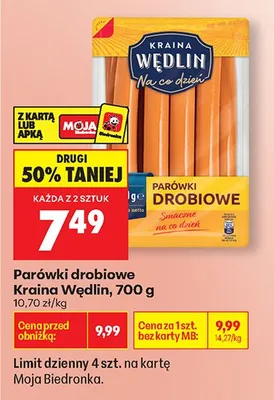 Parówki drobiowe Pekpol promocja w Biedronka