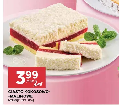 Ciasto kokosowo-malinowe promocja w Stokrotka