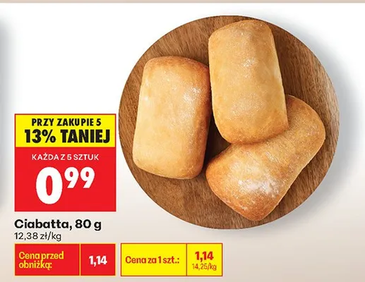 Pieczywo ciabatta promocja w Biedronka