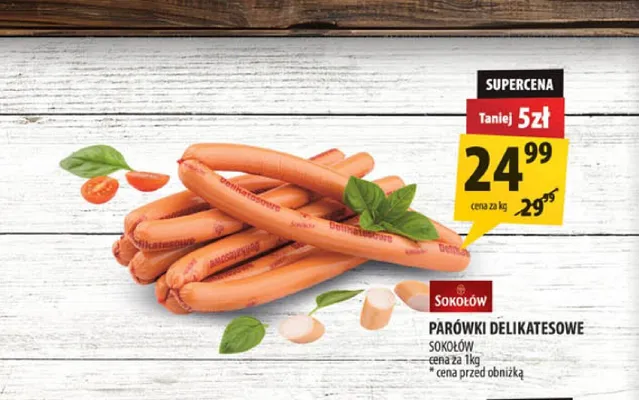 Parówki delikatesowe Sokołów promocja w Arhelan