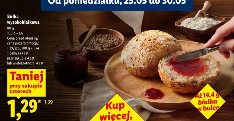 Bułka wysokobiałkowa promocja w Lidl