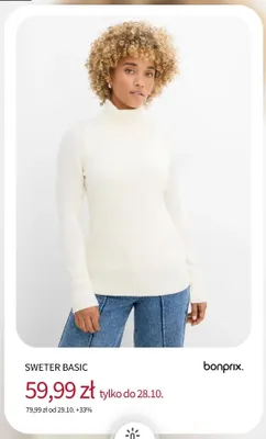 Sweter Basic Bonprix promocja w bonprix
