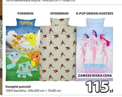Komplet pościeli Pokemon 140x200 cm + 70x80 promocja w Jysk