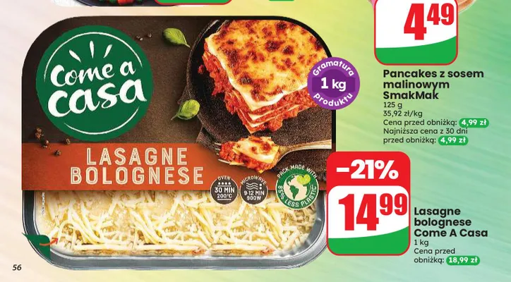 Lasagne bolognese Come A Casa promocja w Dino