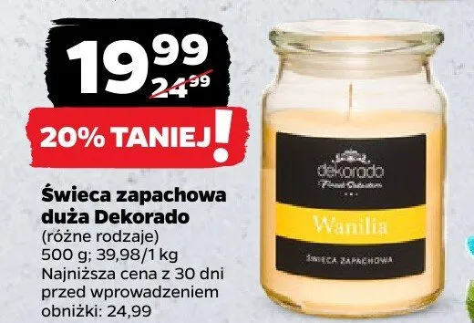 Świeca zapachowa duża promocja w Netto