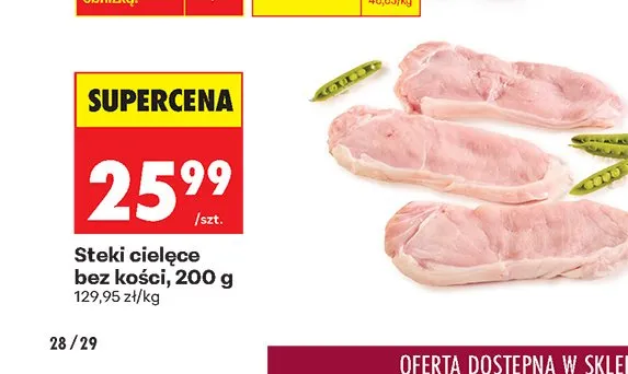 Steki cielęce bez kości promocja w Biedronka