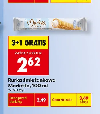 Rurka śmietankowa Marletto promocja w Biedronka