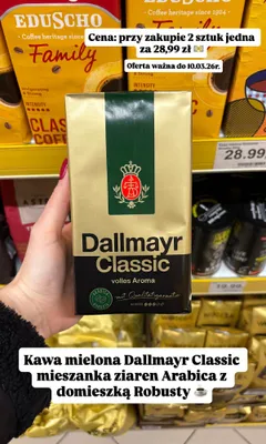 Kawa mielona Classic mieszanka ziaren Arabica z domieszką Robusty promocja w Dino