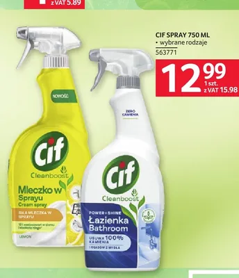 Mleczko w sprayu Cif Cleanboost Lemon promocja w Selgros