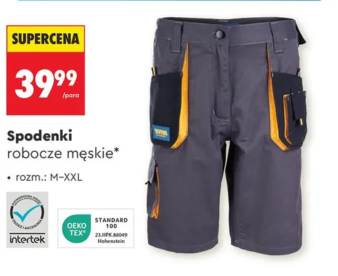 Spodenki robocze męskie promocja w Biedronka