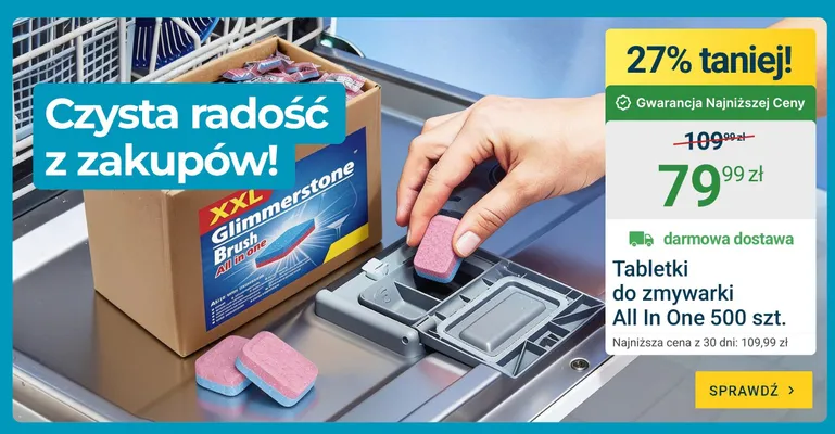 Tabletki do zmywarki Glimmerstone Brush All in One promocja w ERLI