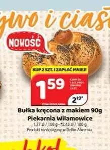 Bułka kręcona z makiem Piekarnia Wilamowice promocja w Delfin