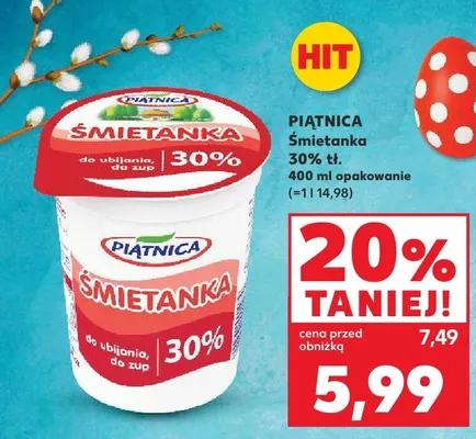 Śmietanka 30% tł. promocja w Kaufland