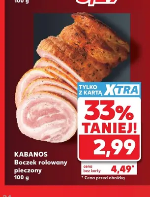 Boczek rolowany pieczony Kabanos promocja w Kaufland