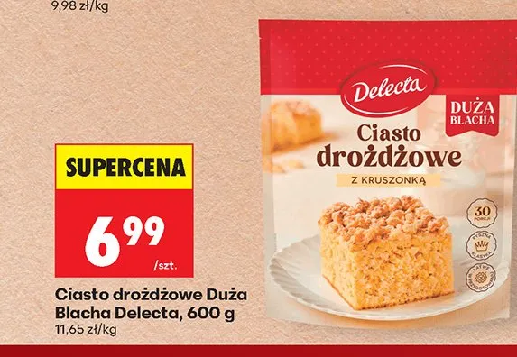 Ciasto drożdżowe Duża Blacha Delecta promocja w Biedronka