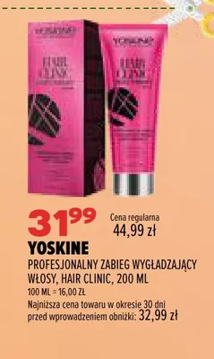 Profesjonalny zabieg wygładzający włosy Hair Clinic Yoskine promocja w Drogerie Natura