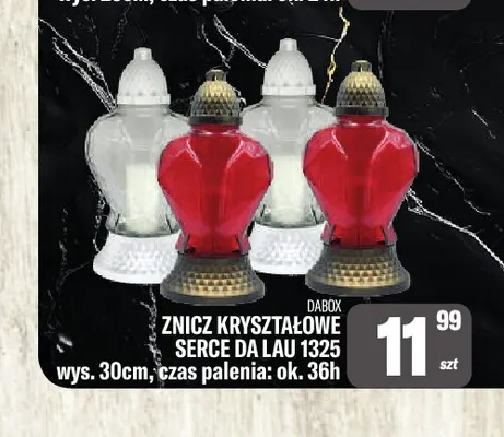 Znicz Kryształowe Serce Da Lau 1325 Dabox promocja w Tomi Markt
