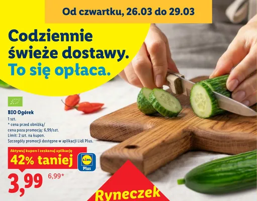 Ogórek 1 szt. promocja w Lidl