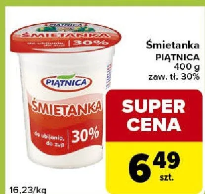 Śmietanka piątnica promocja w Carrefour Express