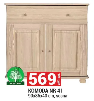 Komoda nr 41 90x86x40 cm Natural Wood promocja w Merkury Market