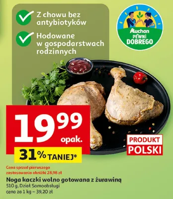 Noga kaczki wolno gotowana z żurawiną promocja w Auchan