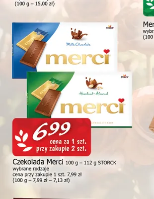 Czekolada Merci Milk Chocolate promocja w CEZAR Delikatesy