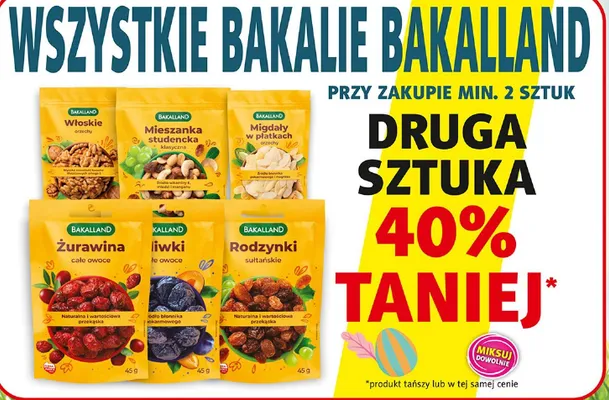 Bakalie Włoskie orzechy, Mieszanka studencka, Migdały w płatkach, Żurawina całe owoce, Śliwki le owoce, Rodzynki sułtańskie promocja w Prim Market