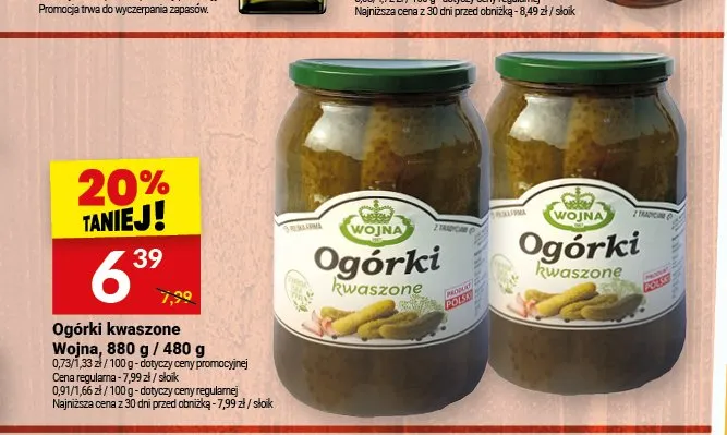 Ogórki kwaszone Wojna promocja w Twój Market