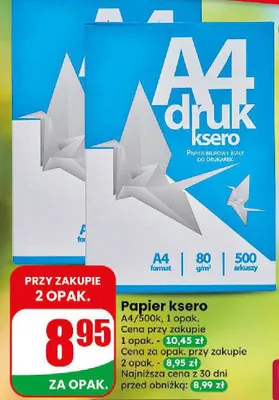 Papier ksero A4 500 arkuszy promocja w Dino