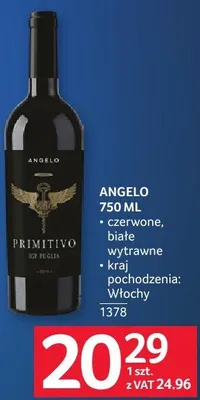 Wino ANGELO 750 ML czerwone, białe wytrawne promocja w Selgros