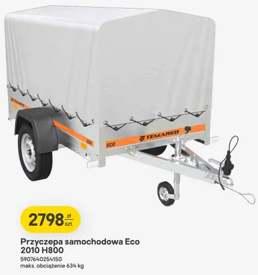 Przyczepa samochodowa Temared Eco 2010 H800 promocja w Castorama