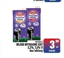 Mleko Wydojone UHT bez laktozy Mlekovita promocja w Tomi Markt