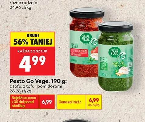 Pesto z tofu Go Vege promocja w Biedronka