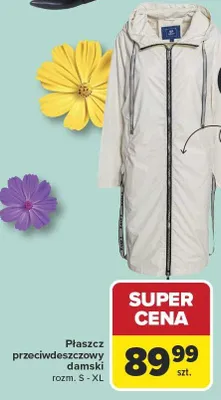 Płaszcz przeciwdeszczowy damski promocja w Carrefour